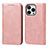 Leather Case Stands Flip Cover L14 Holder for Apple iPhone 13 Pro Max Rose Gold