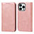 Leather Case Stands Flip Cover L14 Holder for Apple iPhone 13 Pro Rose Gold