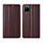 Leather Case Stands Flip Cover L14 Holder for Realme C11 Brown