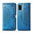 Leather Case Stands Flip Cover L14 Holder for Samsung Galaxy A41 Sky Blue