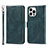 Leather Case Stands Flip Cover L15 Holder for Apple iPhone 14 Pro Max Blue