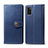 Leather Case Stands Flip Cover L18 Holder for Samsung Galaxy A41 Blue
