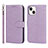 Leather Case Stands Flip Cover L19 Holder for Apple iPhone 13 Mini Clove Purple