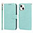 Leather Case Stands Flip Cover L19 Holder for Apple iPhone 13 Mini Matcha Green