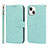 Leather Case Stands Flip Cover L19 Holder for Apple iPhone 14 Matcha Green