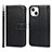 Leather Case Stands Flip Cover L19 Holder for Apple iPhone 14 Plus Black