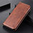 Leather Case Stands Flip Cover L23 Holder for Realme C11 Brown