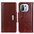 Leather Case Stands Flip Cover M01L Holder for Xiaomi Mi 11 Pro 5G Brown