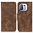 Leather Case Stands Flip Cover M03L Holder for Xiaomi Mi 11 Pro 5G Brown