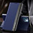 Leather Case Stands Flip Cover M05 Holder for Apple iPhone 14 Blue