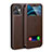Leather Case Stands Flip Cover N01 Holder for Apple iPhone 12 Brown