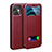 Leather Case Stands Flip Cover N01 Holder for Apple iPhone 12 Red