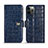 Leather Case Stands Flip Cover N02 Holder for Apple iPhone 12 Pro Blue