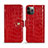 Leather Case Stands Flip Cover N02 Holder for Apple iPhone 12 Pro Max Red