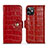 Leather Case Stands Flip Cover N02 Holder for Apple iPhone 12 Red