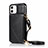 Leather Case Stands Flip Cover N03 Holder for Apple iPhone 12 Black