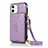 Leather Case Stands Flip Cover N03 Holder for Apple iPhone 12 Clove Purple