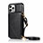 Leather Case Stands Flip Cover N03 Holder for Apple iPhone 12 Pro Black