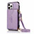 Leather Case Stands Flip Cover N03 Holder for Apple iPhone 12 Pro Clove Purple