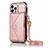 Leather Case Stands Flip Cover N03 Holder for Apple iPhone 12 Pro Max Rose Gold