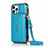 Leather Case Stands Flip Cover N03 Holder for Apple iPhone 12 Pro Sky Blue
