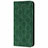 Leather Case Stands Flip Cover N06 Holder for Samsung Galaxy Note 20 5G Midnight Green