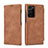 Leather Case Stands Flip Cover N09 Holder for Samsung Galaxy Note 20 Ultra 5G Light Brown