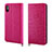 Leather Case Stands Flip Cover P03 Holder for Apple iPhone X Hot Pink