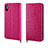 Leather Case Stands Flip Cover P03 Holder for Apple iPhone Xs Hot Pink