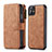 Leather Case Stands Flip Cover T01 Holder for Apple iPhone 11 Brown