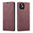 Leather Case Stands Flip Cover T01 Holder for Apple iPhone 12 Mini Red Wine