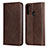 Leather Case Stands Flip Cover T01 Holder for Huawei Nova Lite 3 Plus Brown