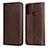 Leather Case Stands Flip Cover T01 Holder for Huawei P Smart (2020) Brown
