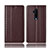 Leather Case Stands Flip Cover T01 Holder for OnePlus 7T Pro Brown