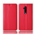 Leather Case Stands Flip Cover T01 Holder for OnePlus 7T Pro Red