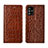 Leather Case Stands Flip Cover T01 Holder for Samsung Galaxy A51 5G Light Brown