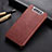 Leather Case Stands Flip Cover T01 Holder for Samsung Galaxy A80 Brown