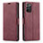 Leather Case Stands Flip Cover T01 Holder for Samsung Galaxy Note 20 5G Red Wine