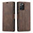 Leather Case Stands Flip Cover T01 Holder for Samsung Galaxy Note 20 Ultra 5G Brown