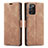 Leather Case Stands Flip Cover T01 Holder for Samsung Galaxy Note 20 Ultra 5G Light Brown
