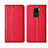 Leather Case Stands Flip Cover T01 Holder for Xiaomi Redmi Note 9 Red