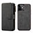 Leather Case Stands Flip Cover T02 Holder for Apple iPhone 12 Black