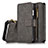 Leather Case Stands Flip Cover T02 Holder for Apple iPhone SE3 2022 Black