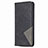 Leather Case Stands Flip Cover T02 Holder for Huawei P Smart (2020) Black