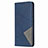 Leather Case Stands Flip Cover T02 Holder for Huawei P Smart (2020) Blue