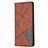 Leather Case Stands Flip Cover T02 Holder for Huawei P Smart (2020) Brown
