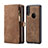 Leather Case Stands Flip Cover T02 Holder for Huawei P20 Lite Brown