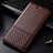 Leather Case Stands Flip Cover T02 Holder for OnePlus 7T Pro Brown