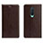 Leather Case Stands Flip Cover T02 Holder for OnePlus 8 Brown