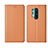 Leather Case Stands Flip Cover T02 Holder for OnePlus 8 Pro Orange